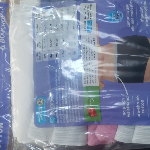Hanes Cotton Tagless Boyshorts, 6 pk,Ultra Soft Cotton & Waistband, Size… - Picture 2 of 3